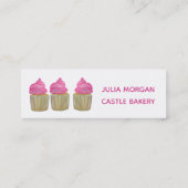 Cupcakes bakkerij, gebak, roze mini visitekaartje (Achterkant)