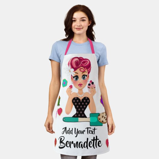 Cupcakes bakkerij schort (Gedragen)