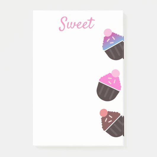 Cupcakes Bakkerij Zoete Frosting Post-it Notities Post-it® Notes (Voorkant)