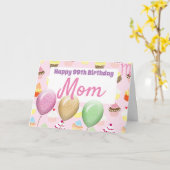 Cupcakes Balloons - Volwassen dagkaart Kaart (Gele Bloem)