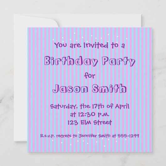 Cupcakes Birthday Party Invitation Sjabloon Kaart (Achterkant)