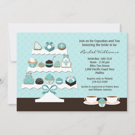 Cupcakes Bridal Shower Invitation Kaart (Voorkant)