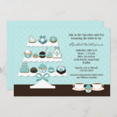 Cupcakes Bridal Shower Invitation Kaart (Voorkant / Achterkant)