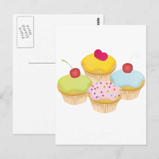 Cupcakes Briefkaart (Voorkant / Achterkant)