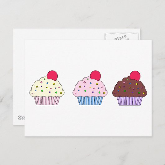 Cupcakes Briefkaart (Voorkant / Achterkant)