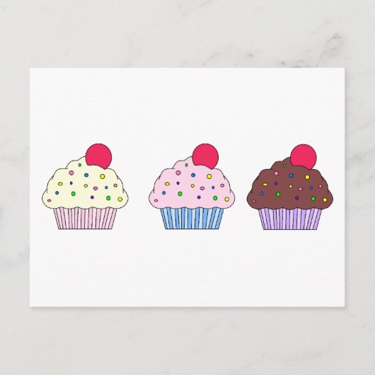 Cupcakes Briefkaart (Voorkant)