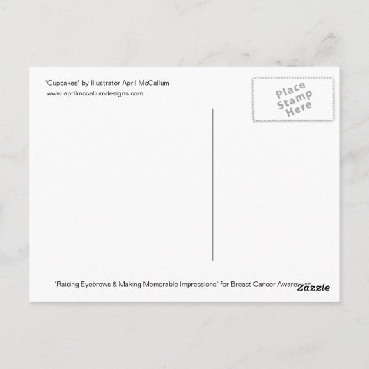 CUPCAKES briefkaart tegen April McCallum (Achterkant)