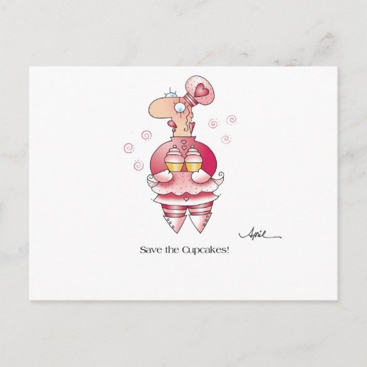 CUPCAKES briefkaart tegen April McCallum (Voorkant)