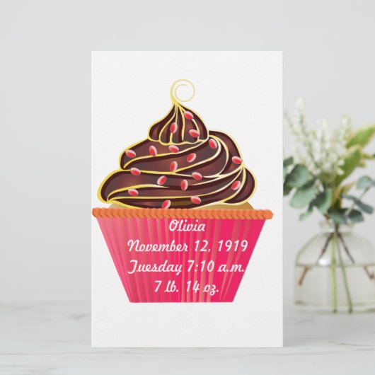 Cupcakes Briefpapier (Staand voorkant)