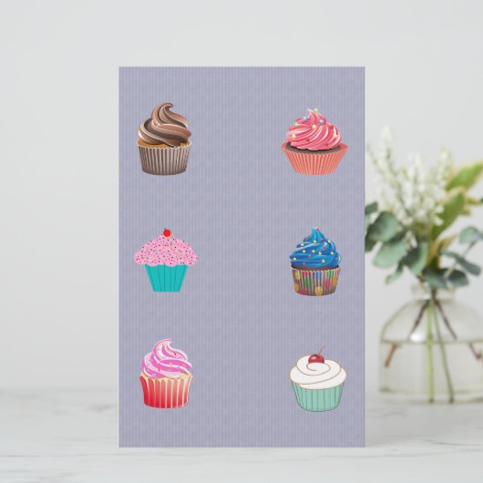 Cupcakes Briefpapier (Staand voorkant)