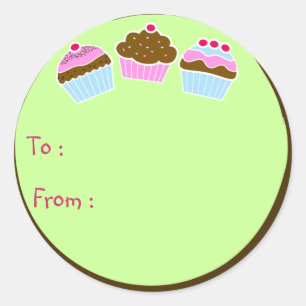 Cupcakes Cadeau Label Sticker