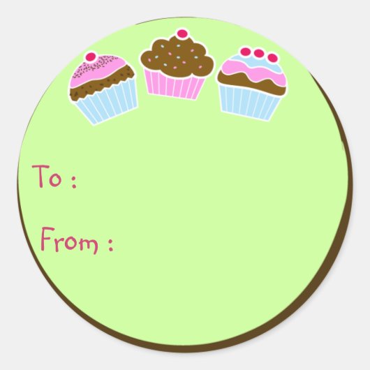 Cupcakes Cadeau Label Sticker (Voorkant)