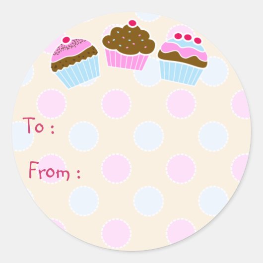 Cupcakes Cadeau Label Sticker (Voorkant)