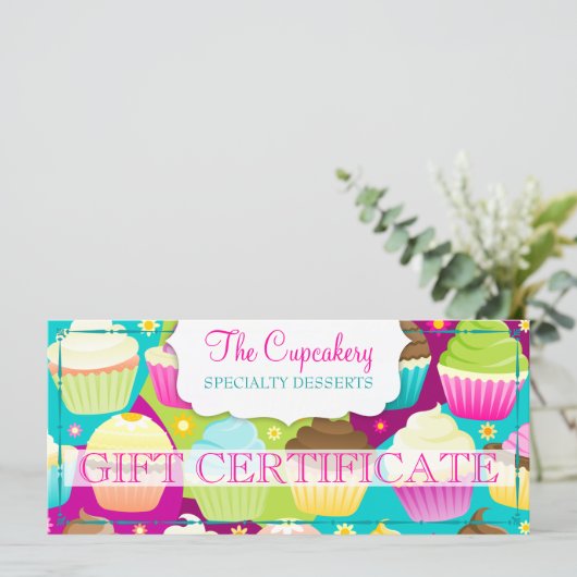Cupcakes Cadeaubon (Staand voorkant)
