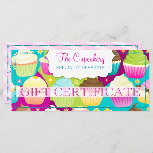 Cupcakes Cadeaubon (Voorkant / Achterkant)