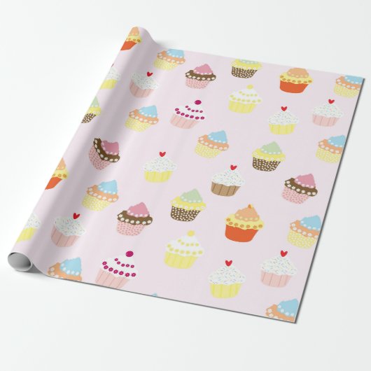 Cupcakes Cadeaupapier (Uitgerold)