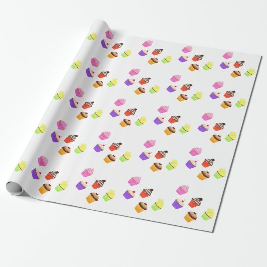 Cupcakes Cadeaupapier (Uitgerold)
