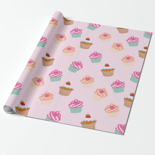 Cupcakes Cadeaupapier (Uitgerold)