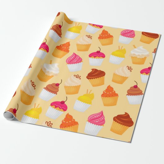 Cupcakes Cadeaupapier (Uitgerold)