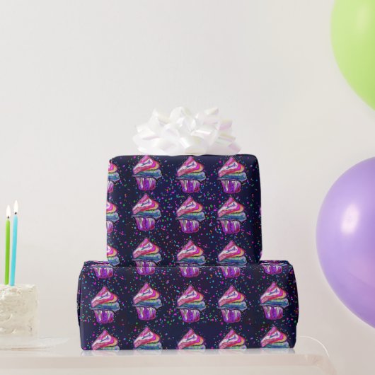 Cupcakes cadeaupapier (Feestgeschenken)