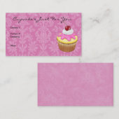 Cupcake's Chic Damask Design Visitekaartje (Voorkant / Achterkant)