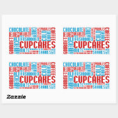 cupcakes chitChat Rechthoekige Sticker (Vel)