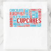 cupcakes chitChat Rechthoekige Sticker (Tas)