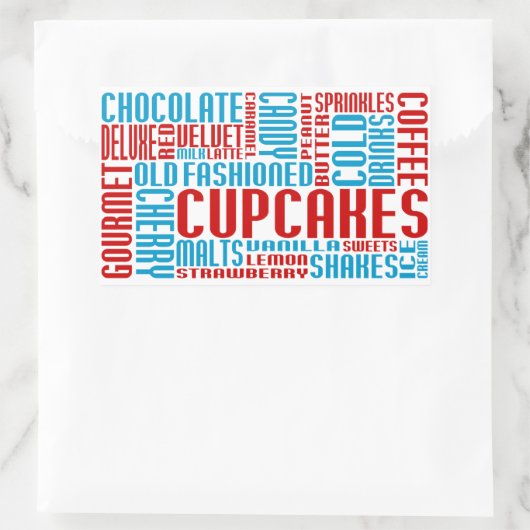cupcakes chitChat Rechthoekige Sticker (Tas)