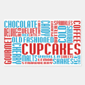 cupcakes chitChat Rechthoekige Sticker (Voorkant)