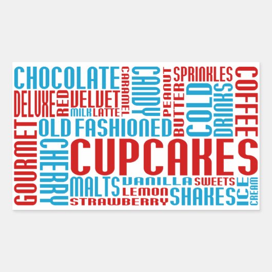 cupcakes chitChat Rechthoekige Sticker (Voorkant)