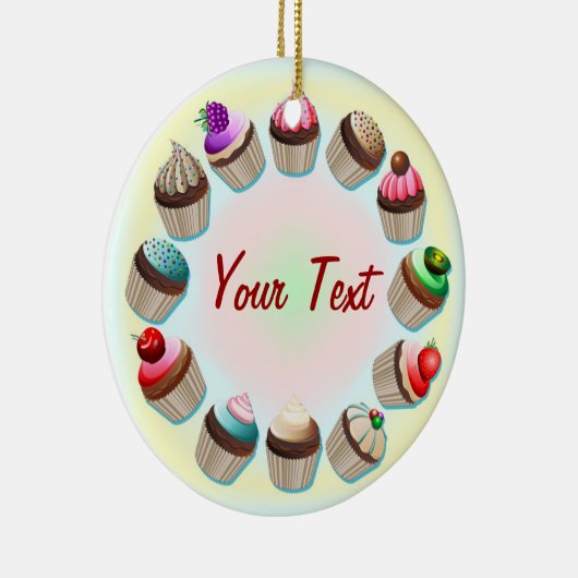 Cupcakes Colorful Circle Ornament (Rechts)