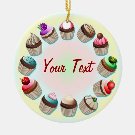 Cupcakes Colorful Circle Ornament (Voorkant)