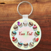Cupcakes Colorful Circle Sleutelhanger (Voorkant)