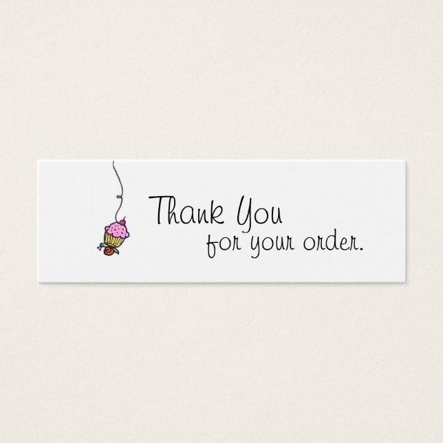 Cupcakes Dank je Label Mini Visitekaartjes (Voorkant)
