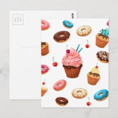 Cupcakes Donuts Briefkaart (Voorkant / Achterkant)