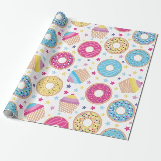 Cupcakes & Donuts Cadeaupapier (Uitgerold)