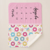 Cupcakes & Donuts Milestone Photo Sherpa Blanket Sherpa Deken (Voorkant)