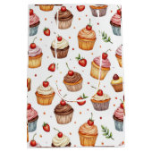 Cupcakes en aardbeien medium cadeauzakje (Achterkant)