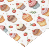 Cupcakes en aardbeien tafelkleed (Gekanteld)