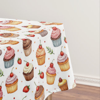 Cupcakes en aardbeien tafelkleed