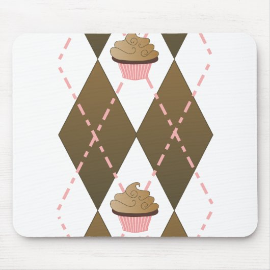Cupcakes en Argyle Muismat (Voorkant)