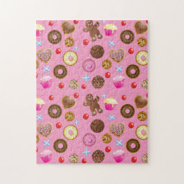 Cupcakes en bakkerijkleurig legpuzzel