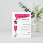 Cupcakes en Champagne in Hot Pink Kaart (Staand voorkant)