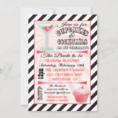 Cupcakes en Cocktails Bridal Shower Invitations Kaart (Voorkant)