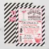 Cupcakes en Cocktails Bridal Shower Invitations Kaart (Voorkant / Achterkant)