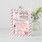 Cupcakes en Cocktails Bridal Shower Invitations Kaart (Staand voorkant)