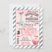 Cupcakes en Cocktails Bridal Shower Invitations Kaart (Voorkant)