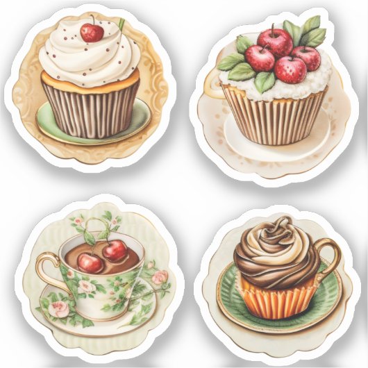Cupcakes en cups 12 sticker (Voorkant)