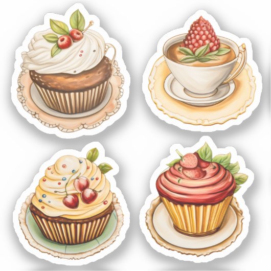 Cupcakes en cups 13 sticker (Voorkant)