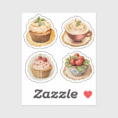 Cupcakes en cups 14 sticker (Vel)
